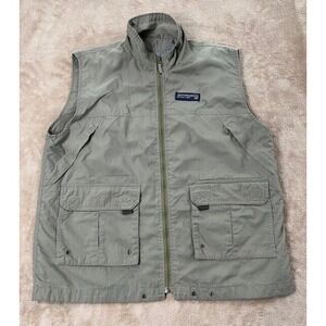 Vintage Y2K Abercrombie & Fitch Vest Mens Size 32‎ Cargo Utility Beige EUC